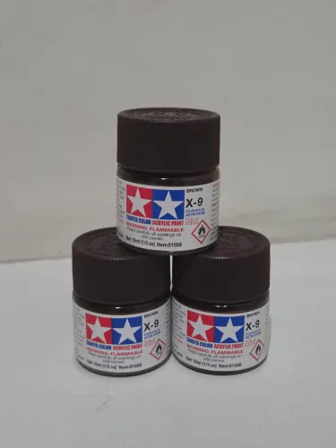 Tinta Acrílica Tamiya X-9 (Marrom) 10ml - 3 unid.