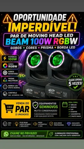 Moving Head Led Beam 100w Gobos Cores Prisma Borda Led