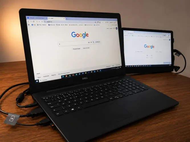 Notebook Dell + monitor extra