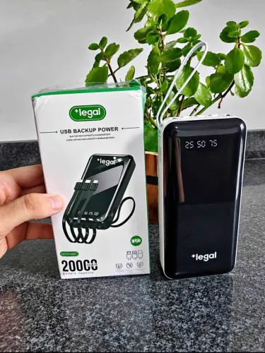 Carregador Portátil Powerbank 20.000mah Com Cabo integrado