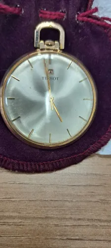 Relógio de Bolso Tissot Vintage - Plaqueado a Ouro 20 Microns - Excelente Estado