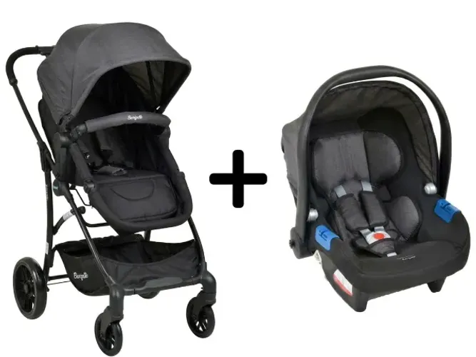 Carrinho Travel System 3 em 1 Burigotto (Carrinho + Moisés + Bebê Conforto)