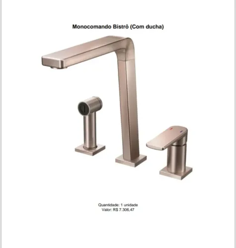 Torneira Monocomando Bistrô Premium com Ducha - Nova!