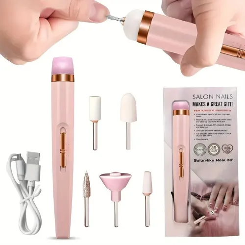 Lixadeira Lixa De Unha Alicate de unha Remover 5 em 1 Manicure Cutícula Portátil