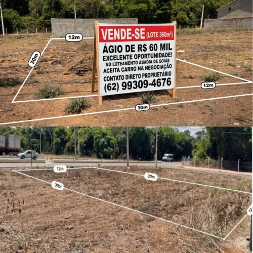 Agio LOTE 360Metros Abadia de Goias