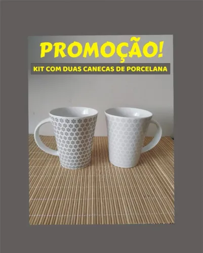 PROMOÇÃO!  KIT 2 CANECAS DE PORCELANA KENYA DE 340ML
