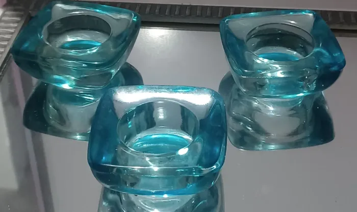 CONJUNTO 3 porta-velas/castiçais antigos