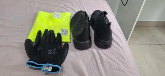 Kit colete refletivo, bota e luva 100% novo, para fábrica e serviço de entregas