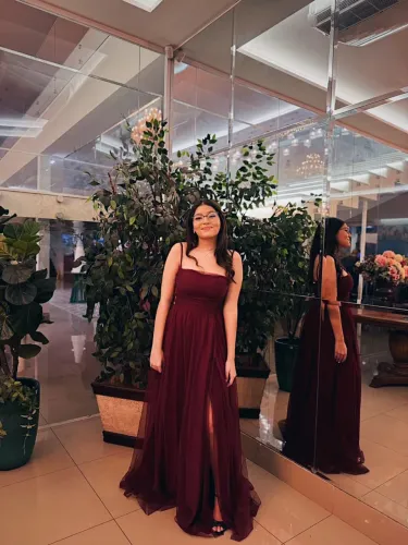 VESTIDO DE FESTA VERMELHO/VINHO/MARSALA