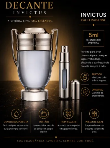 Perfume Paco rabanne INVICTUS 5ml - 100% Original