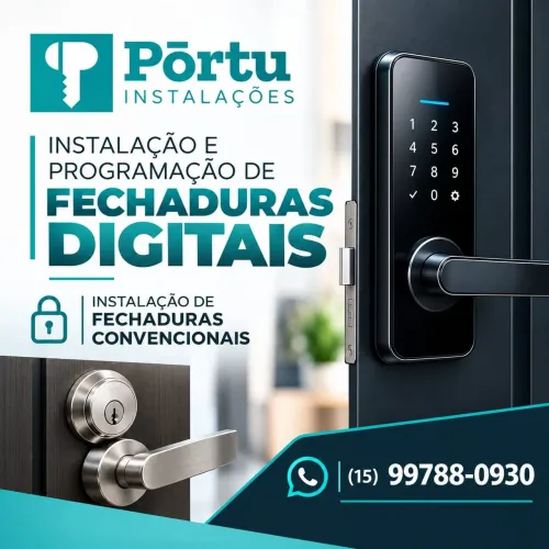 Instalação de fechaduras digitais e convencionais