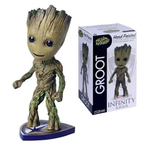 Estátua Groot Neca Head Knockers Marvel Infinity Saga Boneco Resina Guardiões da Galáxia