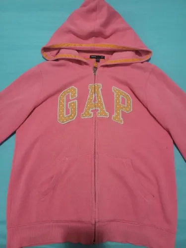 GAP Moletom com capuz e zíper completo com logotipo para meninas
