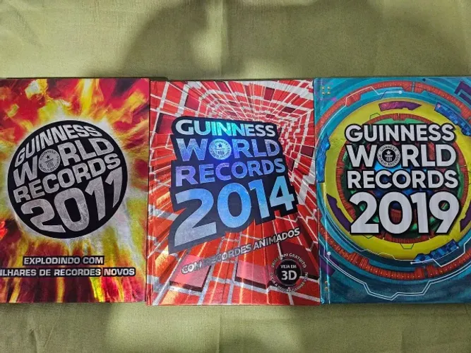 Livros Guinness World Records 2011 2014 2019  em perfeito estado