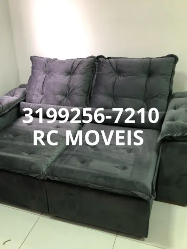 Sofá Londres Retrátil e Reclinável 2.00 Veludo Compacto