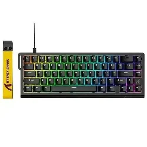Teclado Gamer Attack Shark X68 HE Preto Magnético Rapid Trigger 8000Hz RGB