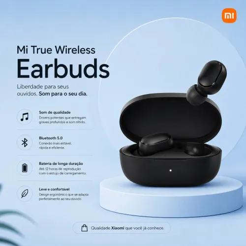 Mi True Wireless Earbuds Preto - Original Xiaomi, Lacrado