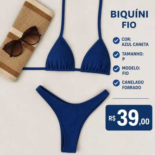 Biquíni tamanho P modelo fio canelado forrado