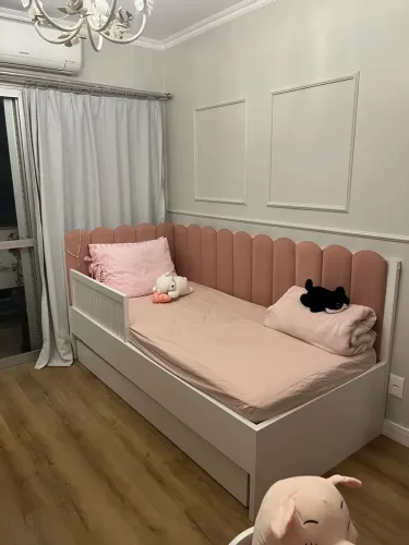 Cama Solteiro King Menina com Bicama detalhe de Led