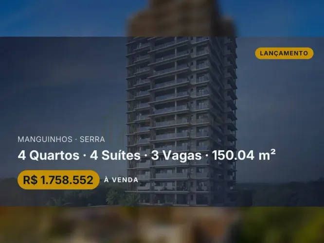 Oportunidade única em Manguinhos: apartamento com 4 suítes e área de lazer completa!
