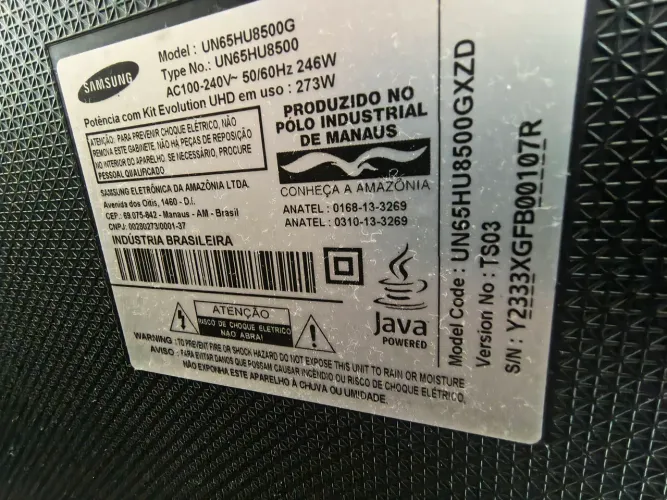 TV 65 Samsung 4K com defeito