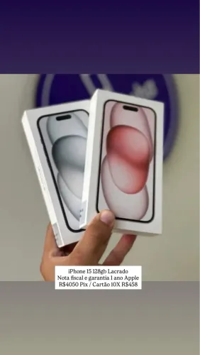 iPhone 15 128GB - Lacrado 1 ano garantia Apple 