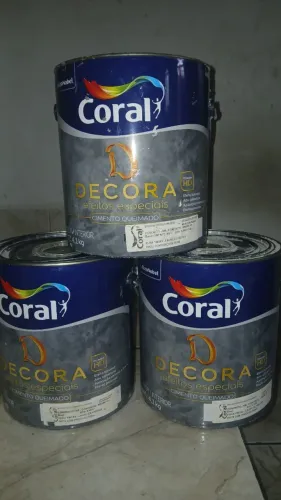 3 Latas de Tinta Coral Decora Cimento Queimado 4,1kg