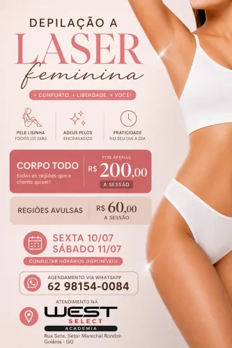 DEPILAÇÃO A LASER FEMININA E MASCULINA 