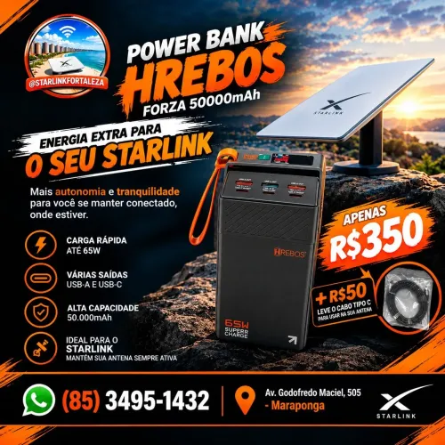 Power bank carregador starlink celular etc