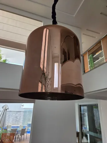 Lustre Pendente Cobre / Rose Gold Para Pé-Direito Duplo