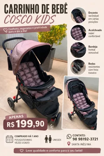 Carrinho de bebê unissex