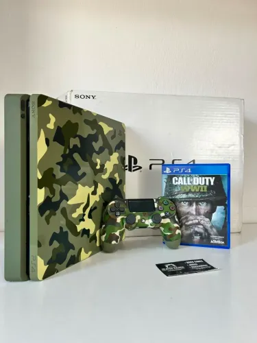 Playstation 4 Slim 1TB Edição Call Of Duty WWII Completo (Aceito Cartão)