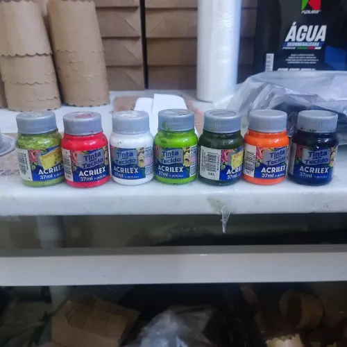 7 tintas para tecido acrilex