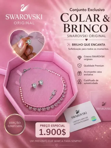 Vendo colar e brinco da SWAROVSKI original