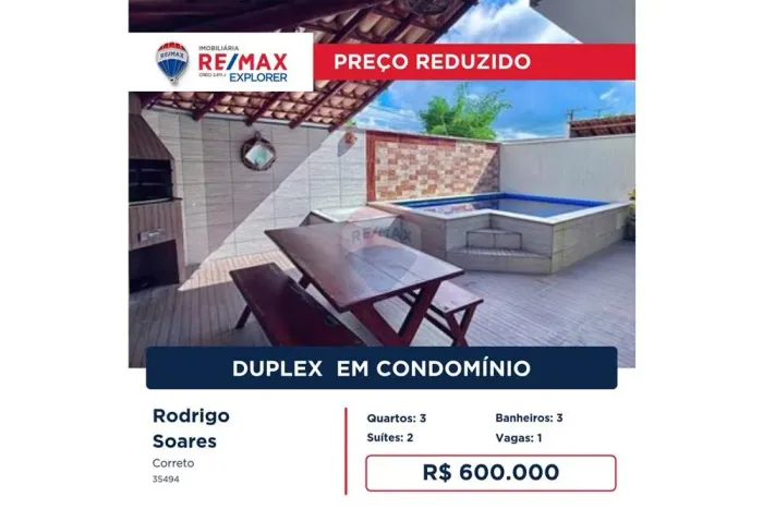 Duplex Mobiliado com Piscina Privativa | 3 Quartos | 300m da Praia do Mutá | Oportunidade
