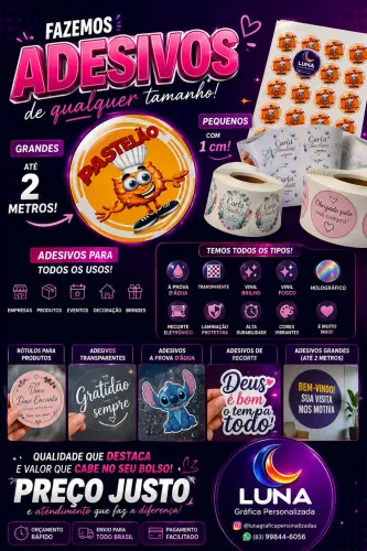 Adesivo personalizado qualquer Tamanho 