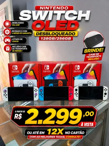 Nintendo Switch OLED destravado 128GB/256GB - com garantia !