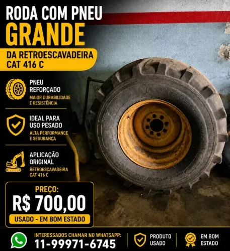 RODA E PNEU RETROESCAVADEIRA 416 C