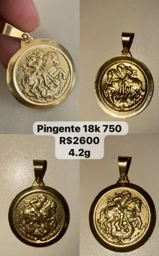 Pingente de Sao Jorge ouro 18 com 4.2 g