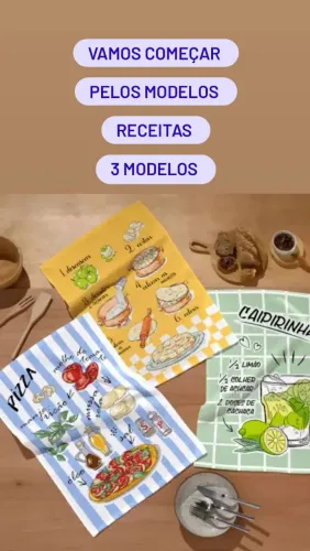 PANOS DE PRATOS RECEITAS <br>45cm x 65cm- DÖHLER <br>
