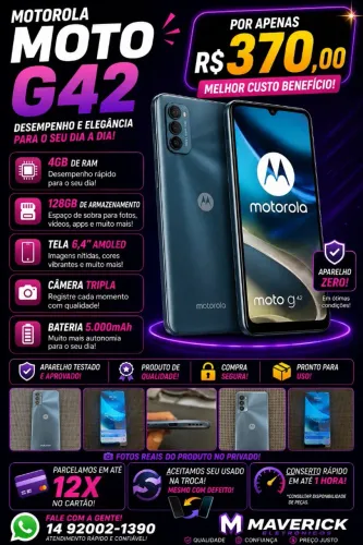 ? MOTOROLA MOTO G42 4GB/128GB - OPORTUNIDADE! ?