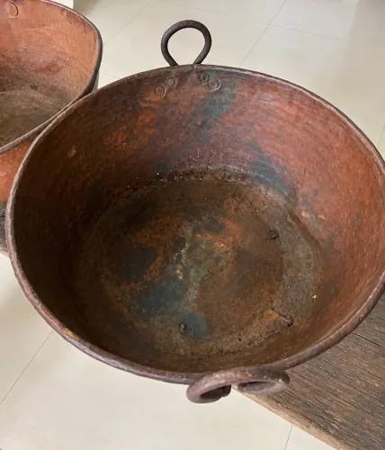 Tacho de cobre antigo - grande - 55 cm - peça antiga