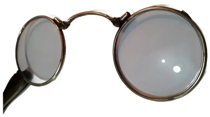 Óculos Antigo De Mão Articulado Lorgnon Pince Nez Com Haste. Acionamento automático