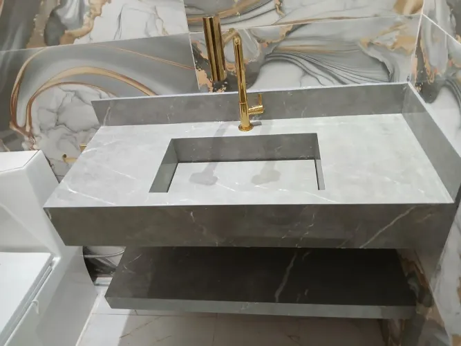 Pias de banheiro em porcelanato