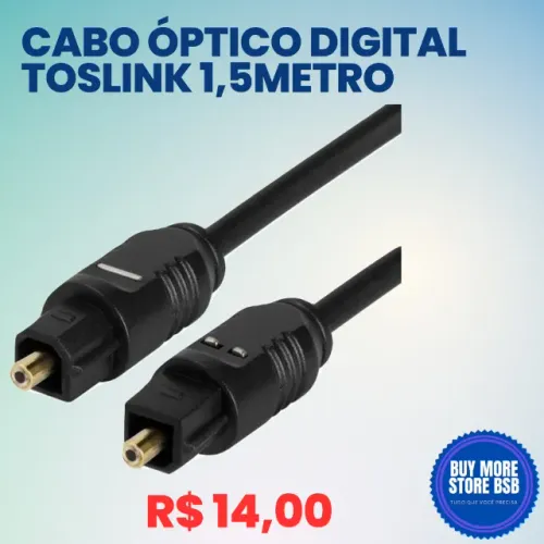 Cabo Óptico Toslink Basic 1,5M - Cabo para Áudio Digital