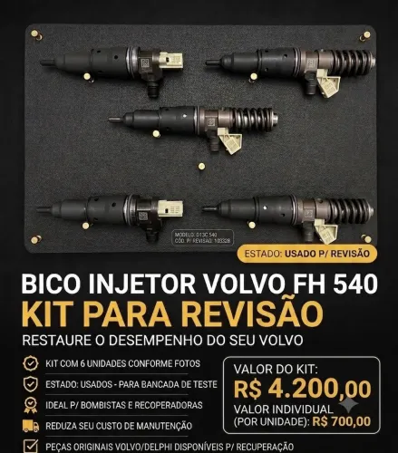 Jogo Bico Injetor Volvo FH 540