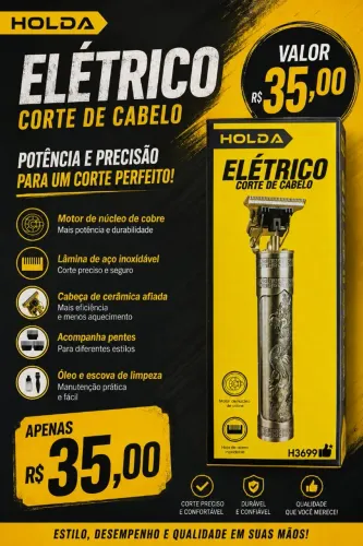 ? MÁQUINA DE CORTE DE CABELO ELÉTRICA HOLDA ?