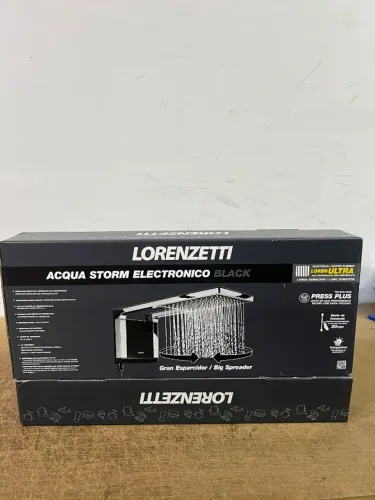 CHUVEIRO ELÉTRICO DE PAREDE LORENZETTI ACQUA ULTRA STORM PRETO