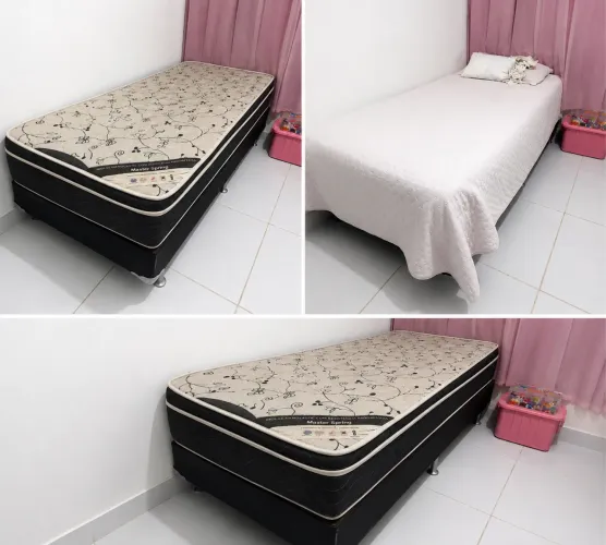 Vendo cama box com colchão ortobom