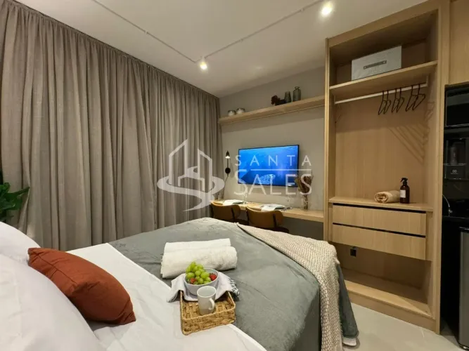 Apartamento Studio Mobiliado à venda em São Paulo-SP, Bela Vista: 1 quarto, 1 banheiro, 20
